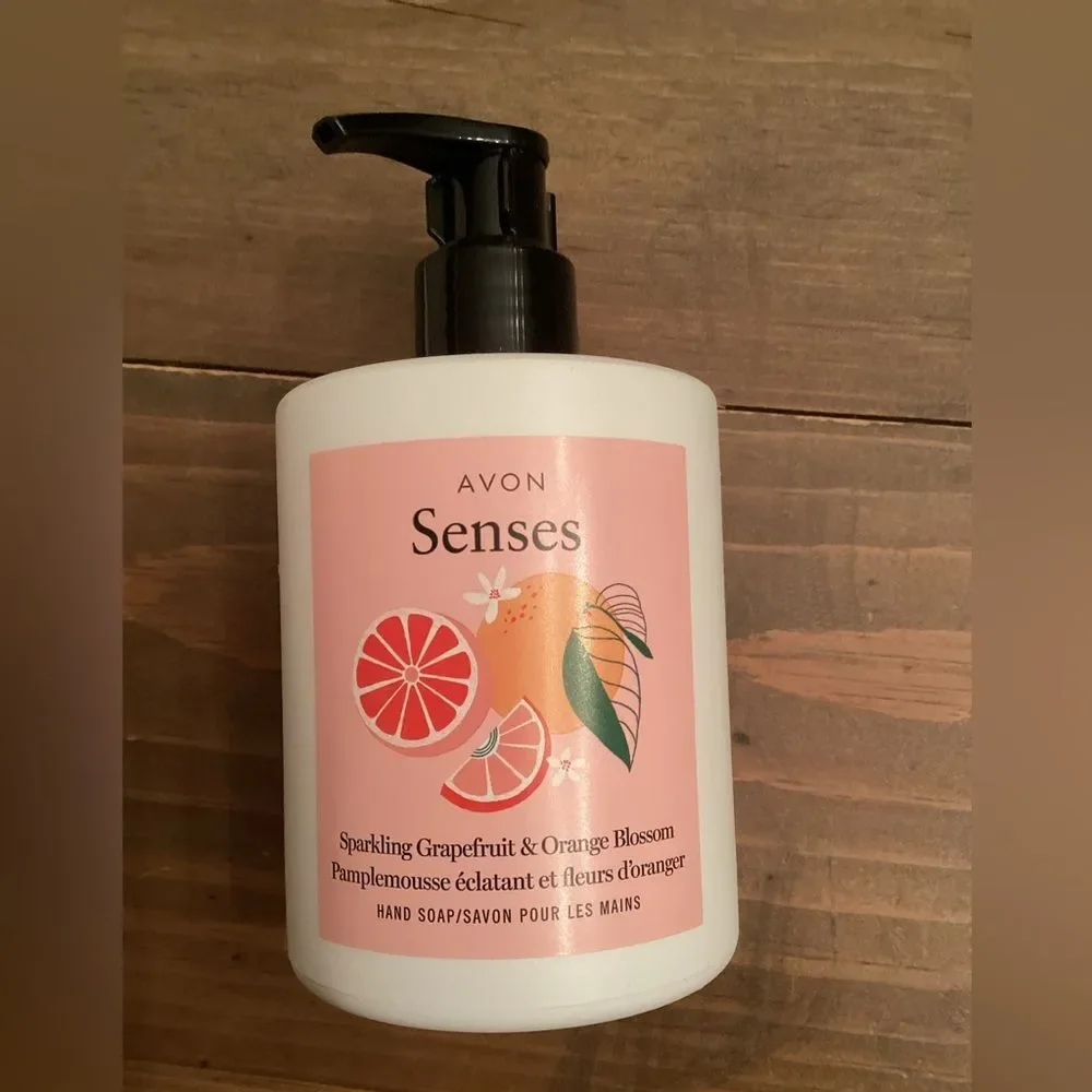 2 PIECE AVON- SENSES SPARKLING GRAPEFRUIT & ORANGE BLOSSOM HAND SOAP / LOTION